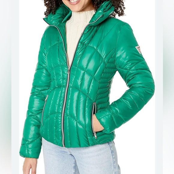 Guess Jackets & Blazers - Ladies Guess Green Puffer Coat NWT